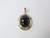 925 Sterling Silver Gold Plated 16x22mm Black Onyx Pendant [e460]