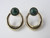 925 Sterling Silver Gold Plated 20x25mm A Grade Green Malachite Earring [e486]