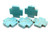 40mm Blue Turquoise Torques Plus Sign Beads 5pcs. [t261f-5]