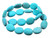 15x20mm Matte Blue Turquoise With Black & White Matrix Puff Oval Beads 15.5" stabilized [t54m]