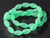 6x12mm Matte Green Quarz Rice Beads 26pcs synthetic [u30a37m]