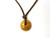 22mm Golden Jade Dome (10mm Thick, 3mm hole) Pendant with Satin Black Cord 36" [y907cr]