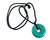 25mm stabilized turquoise Donut Pendant with Satin Rope Cord 17" & knot closure [y957ar]