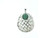 925 Sterling Silver 25x30mm A Grade Green Malachite Pendant [y831m]