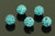 8mm Disco Pave Teal Crystal Beads 5pcs. [y405f]