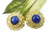 20mm Lapis Lazuli Round Earring With Cubic Zirconia [y407e]