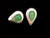 16x22mm Aventurine Pear Earring Surgical Steel Post [y335d]