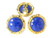 32mm Lapis Lazuli Round Earring Clip 14K G.P [y407c]