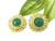 20mm Jade Round Earring With Cubic Zirconia [y407d]