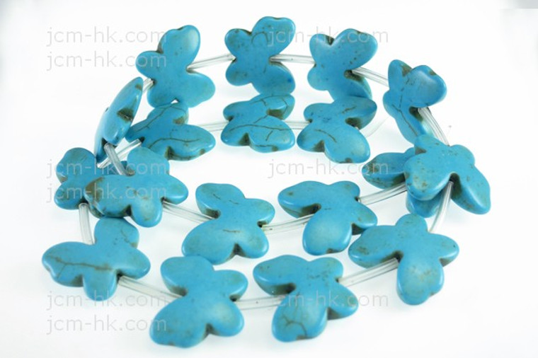 18x20mm Blue Magnesite Butterfly Beads 15.5" [t452b]