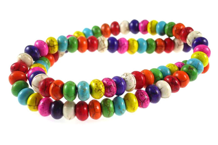 6mm Mix Magnesite Rondelle Beads 15.5" [t532x]