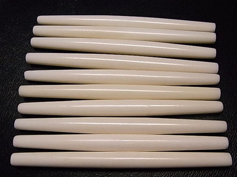 7mm Top Quality 3.5" Buffalo Bone Hairpipe Beads 5pcs. [x184a]