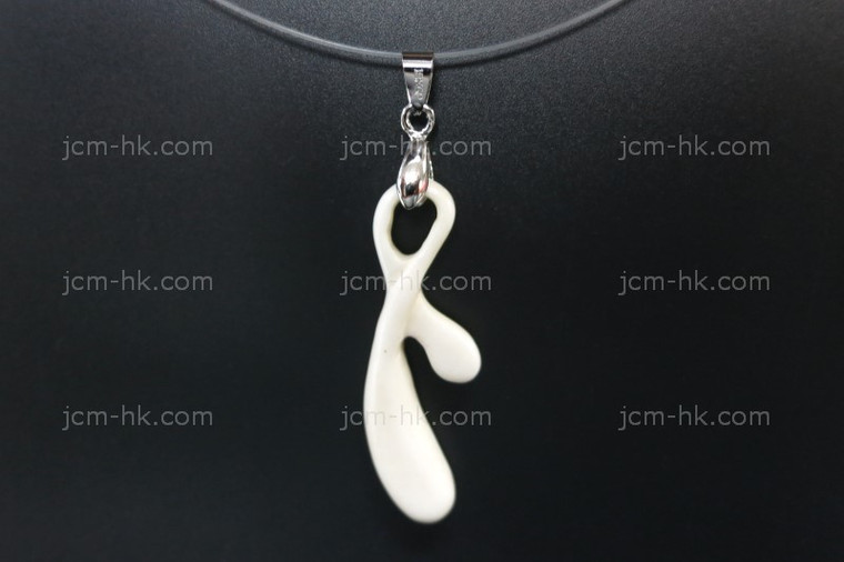 15X48mm Buffalo Bone Designer Bead Pendant [z1352]