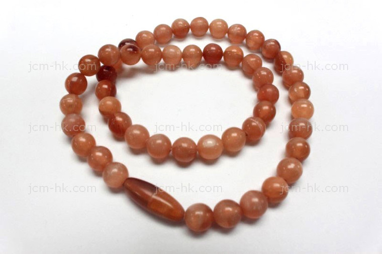 8mm Amber Horn Necklace 18" [z7593]