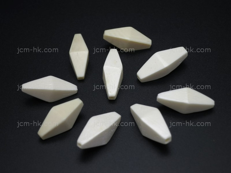 8x20mm Buffalo Bone Faceted Beads 11pcs. [z2038]