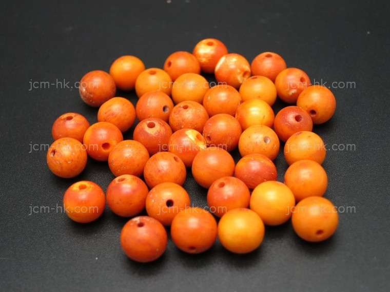 8mm Buffalo Bone Round Beads Color 25pcs. [z2127]