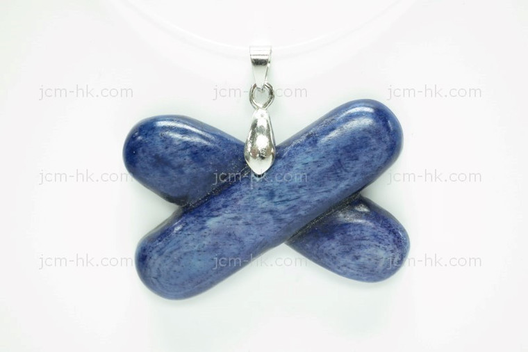 38x26mm Buffalo Bone Designer Bead Pendant, Natural Dyed [z7233]