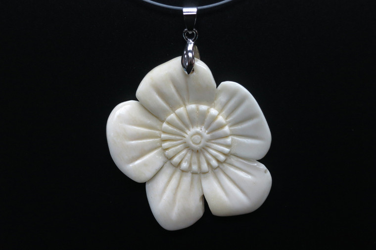 45x50mm Buffalo Bone flower Designer Bead Pendant [z5446]