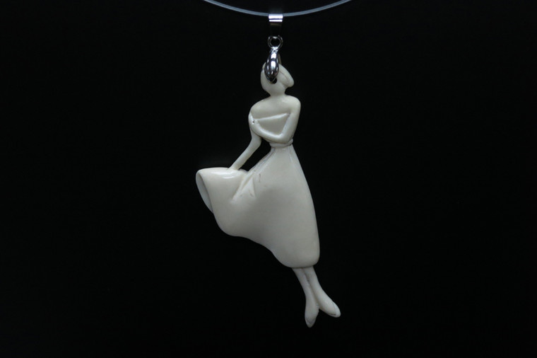 35x85mm Buffalo Bone Beauty Designer Bead Pendant [z5478]