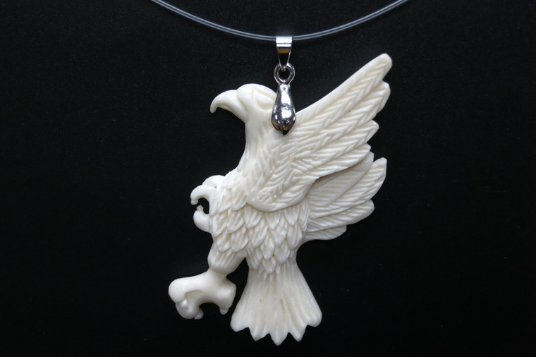 35x55mm Buffalo Bone Eagle Designer Bead Pendant [z5554]