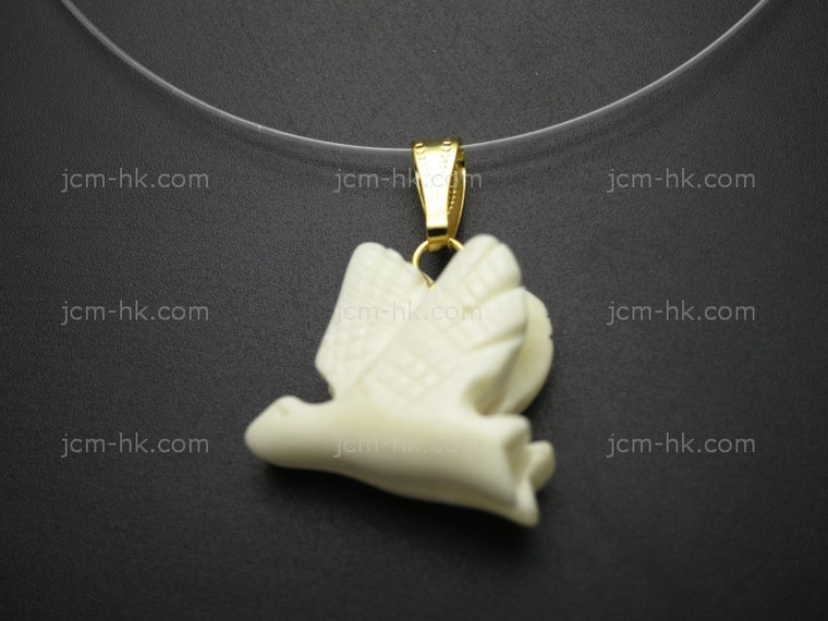 20x18mm Buffalo Bone Bird Designer Bead Pendant [z5583]