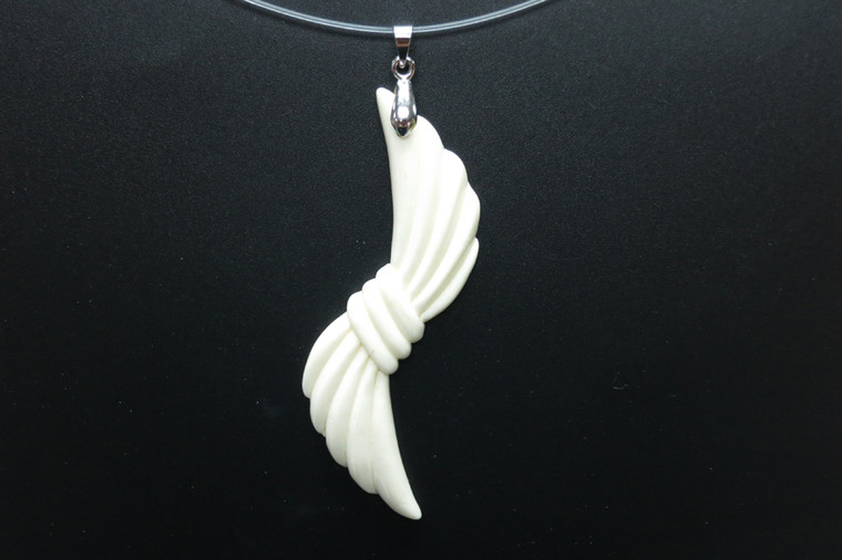 25x75mm Buffalo Bone Designer Bead Pendant [z5693]