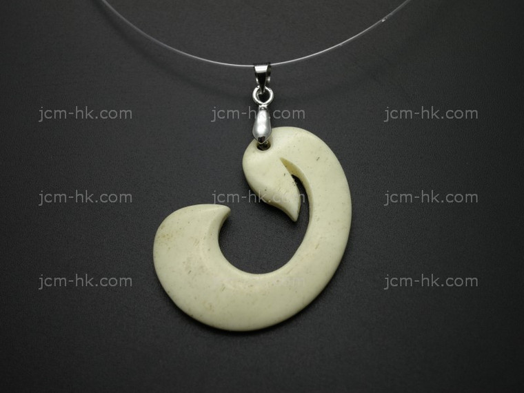28x36mm Buffalo Bone Maori Bead Pendant [z8118]