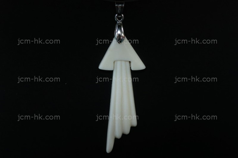 20x62mm Buffalo Bone Carved Designer Bead Pendant [z7129]