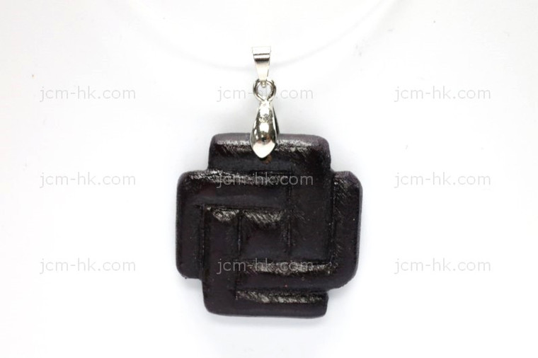 28x30mm Wood Designer Bead Pendant [z7191]