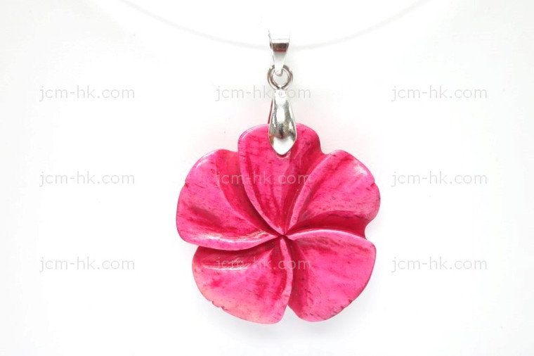 28x28mm Buffalo Bone flower Designer Bead Pendant, Natural Dyed [z7221]