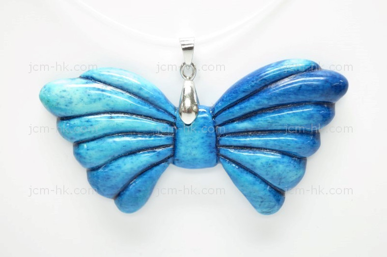 35x65mm Buffalo Bone Designer Bead Pendant, Natural Dyed [z7377]