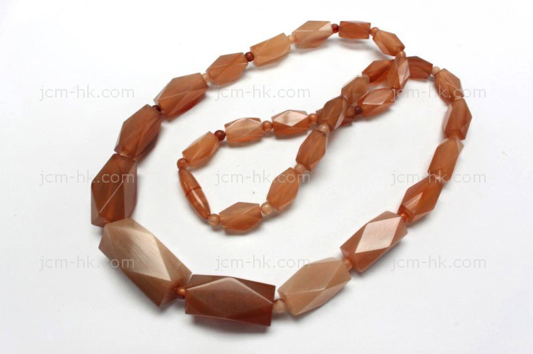14x7mm-25x12mm Amber Horn Necklace 18" [z7584]