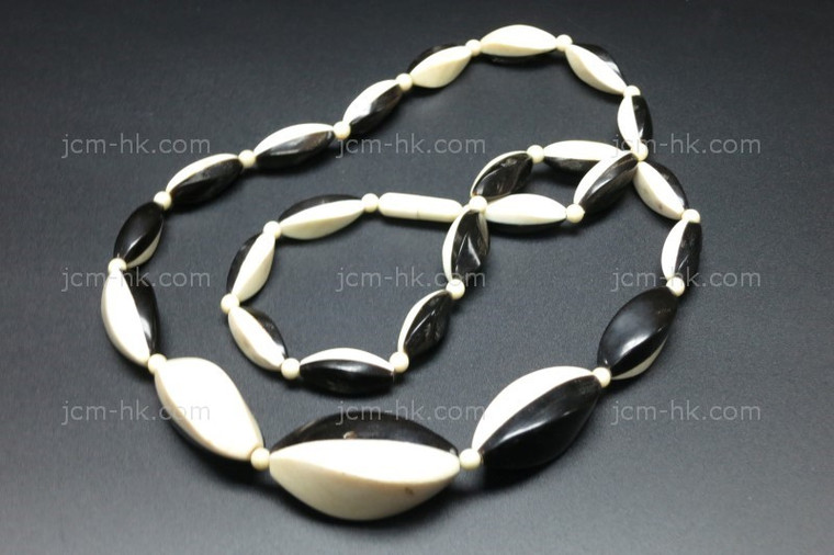 18x8mm-40x16mm Buffalo Bone & Horn Necklace 18" [z7614]