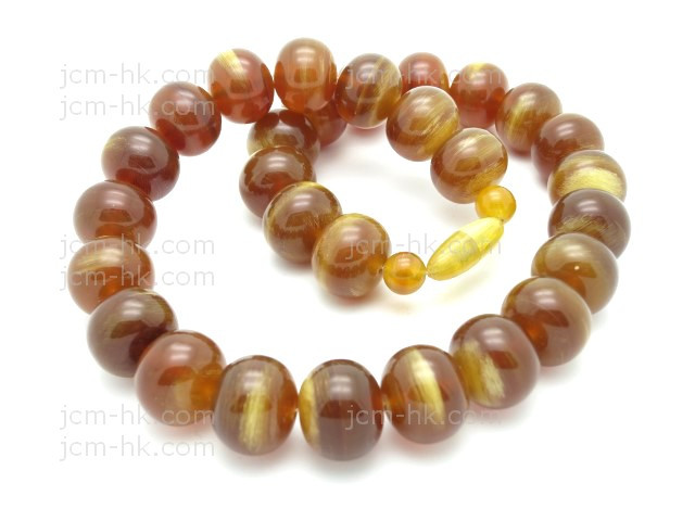 18x14mm Amber Horn Necklace 18" [z7892]