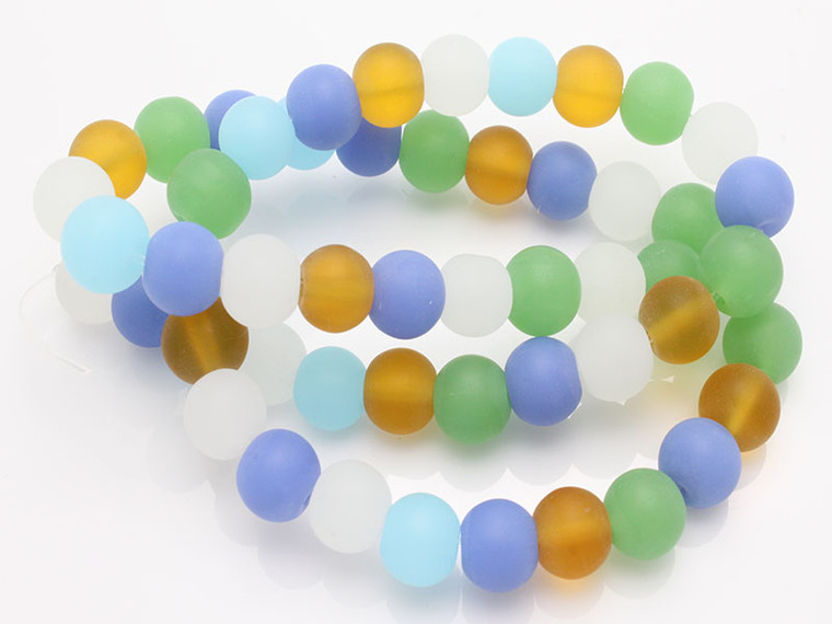 6mm Mix Quartz Matte Round Beads 15.5" synthetic [6x4]