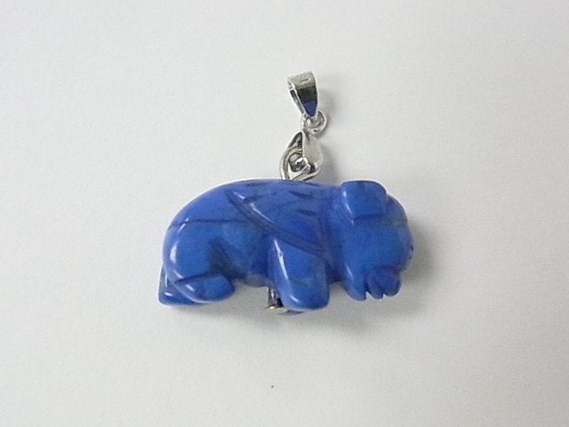 25mm Lapis Howlite Buffalo Pendant [e1410]