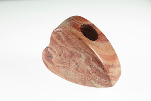 30x42x20mm Coral Fossil Heart With 10mm Side Drill Hole [e2216]