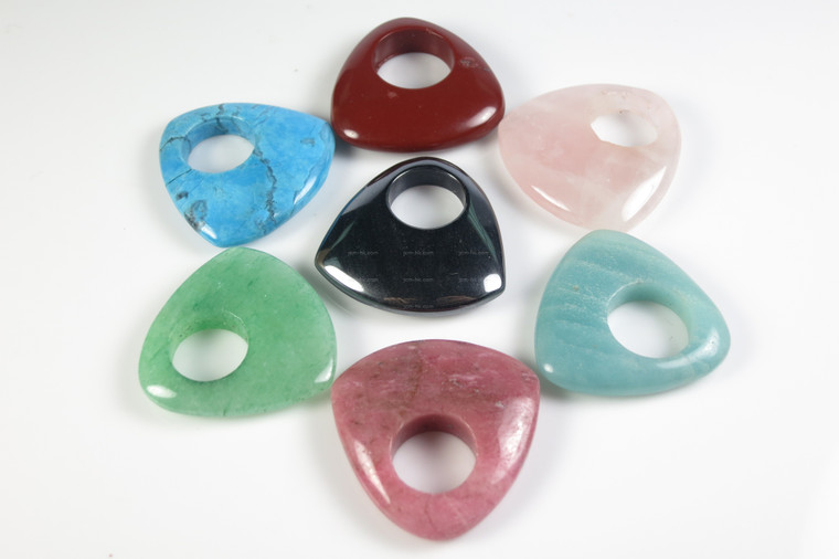 30mm Mixing Gemstone Triangle Ago-Ago A Grade10 pcs. [e2022]