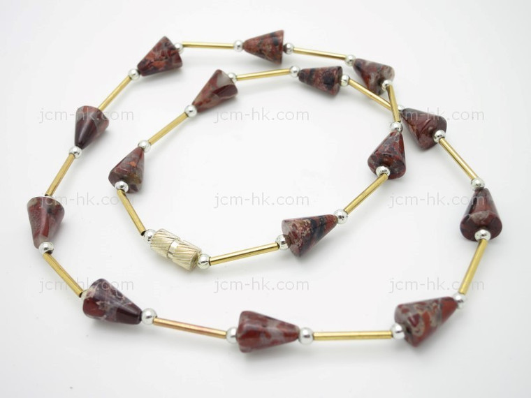 7x10mm Poppy Jasper Necklace 17" [e3006]