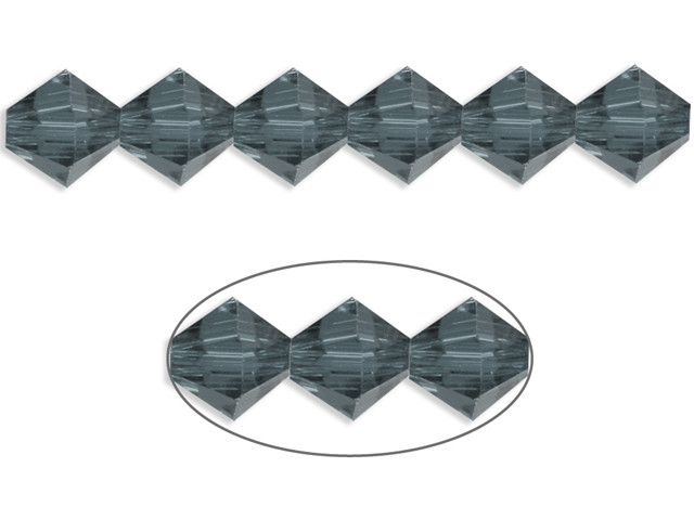 8mm Midnight Blue Glass Faceted Bicone About 40 Bead 12" [uc23a22]