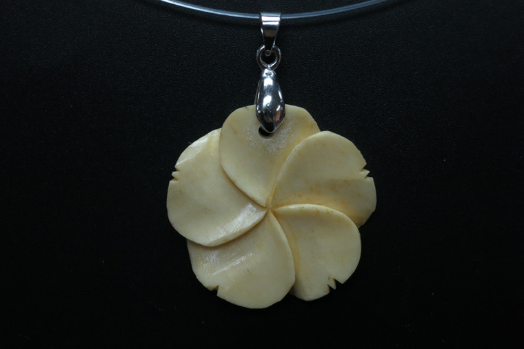 30x30mm Buffalo Bone Carved Designer Bead Pendant [z5397]