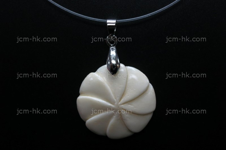 25x25mm Buffalo Bone flower Designer Bead Pendant [z7074]
