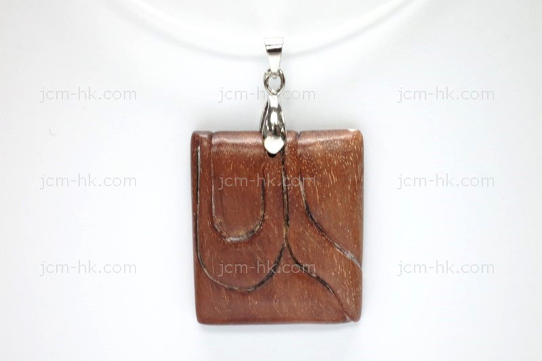 28x32mm Wood Designer Bead Pendant [z7159]