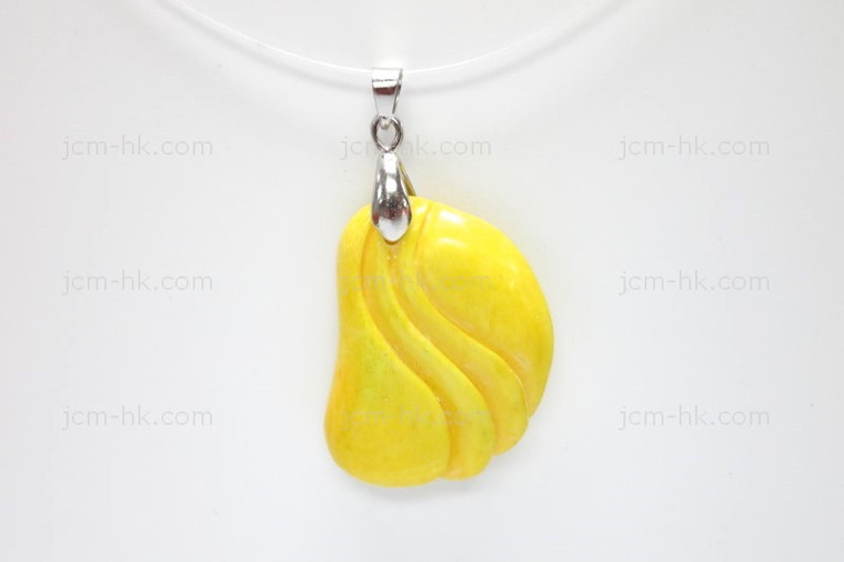 25x32mm Buffalo Bone Designer Bead Pendant, Natural Dyed [z7230]