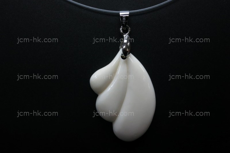 30x38mm Buffalo Bone Carved Designer Bead Pendant [z7437]