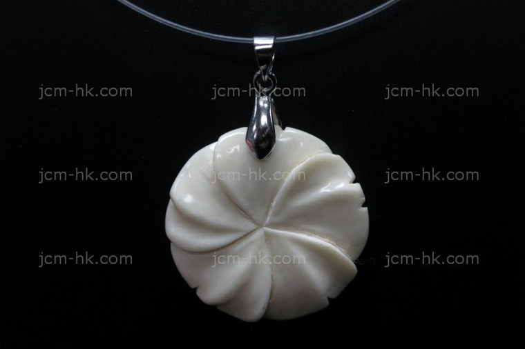 30x30mm Buffalo Bone Carved Designer Bead Pendant [z7450]