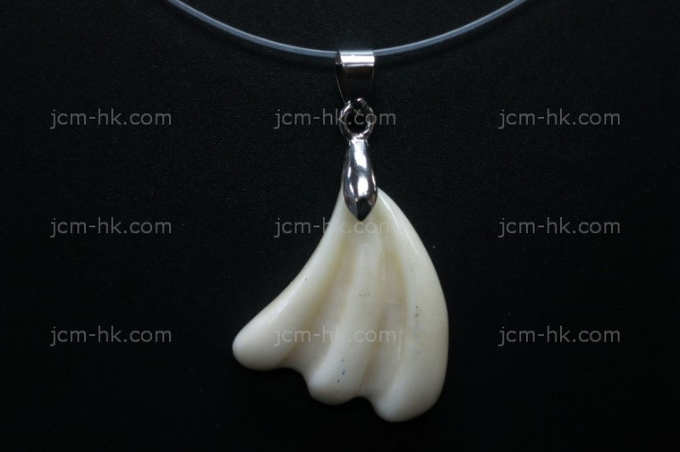 25x28mm Buffalo Bone Carved Designer Bead Pendant [z7467]