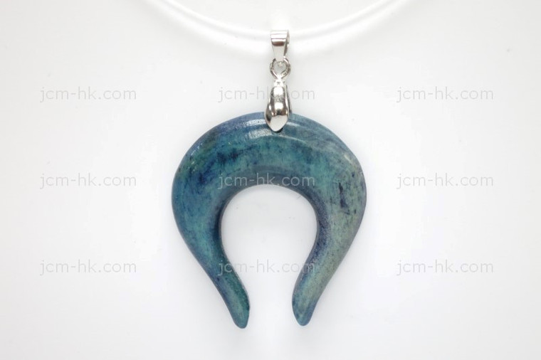 35x38mm Buffalo Bone Designer Bead Pendant, Natural Dyed [z8531]