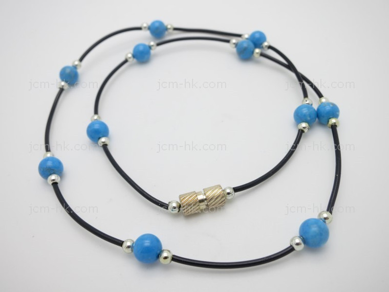 6mm Turquoise Howlite Necklace 18" [e3096]