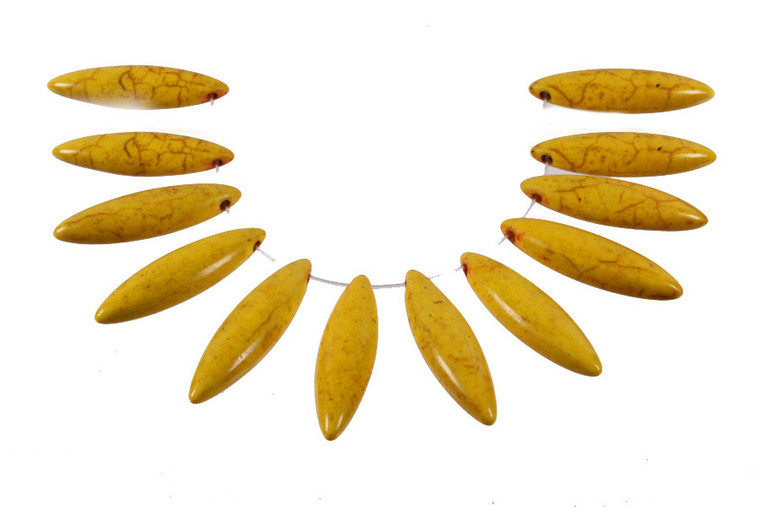 28x8mm Yellow Magnesite Marquise Briolette Beads 15.5" [t481yz]